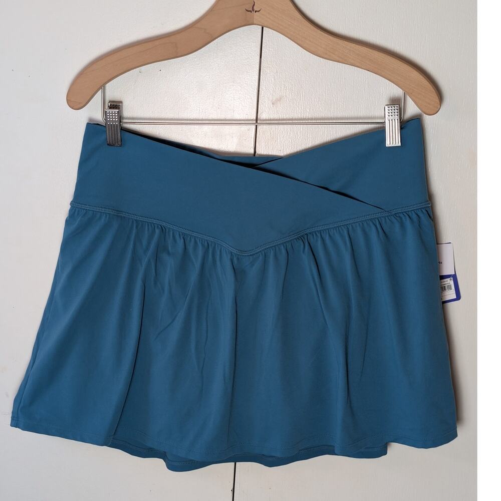 JoyLab High-Rise Crossover Waistband Dark Aqua Skort XL - Picture 16 of 16